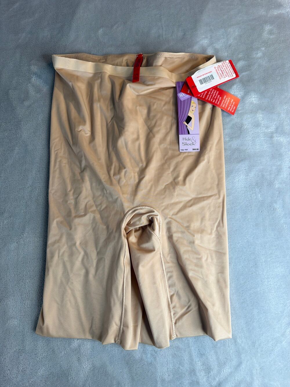 NWT Spanx Power Series High-Waisted Mid-Thigh Shaper Shorts Nude Size L Large